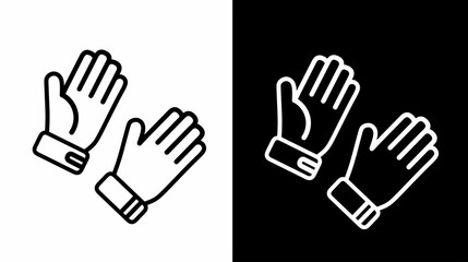 Pair of Gloves Outline Icon Vector Illustration Winter Fashion