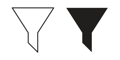 Filter icon line and filled style suitable for web and mobile application