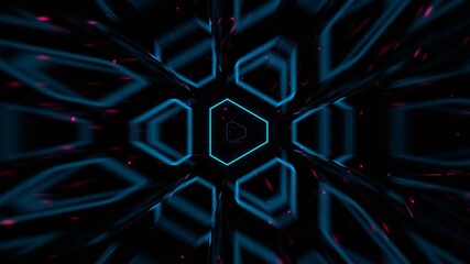 Blue and Pink Futuristic Mystical Flashing Cyber Tunnel Background VJ Loop in 4K - Powered by Adobe