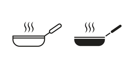 Frying pan icon line and filled style suitable for web and mobile application