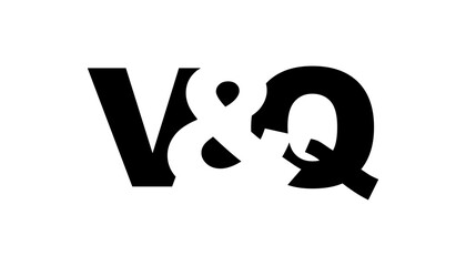 VQ logo design in bold style. Black white identity symbol. Modern typography emblem. Corporate branding icon.
