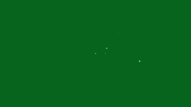 Animated hand-drawn glittering stars with alpha channel. magical twinkling stars, sparkle glittering light effect, particle magic tail sparkling glitter star dust trail loop animation on green screen.