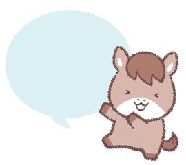 踊るウマと吹き出し