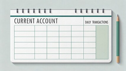 Minimal current account sheet showing finance and banking details