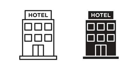 hotel icon line and filled style suitable for web and mobile application