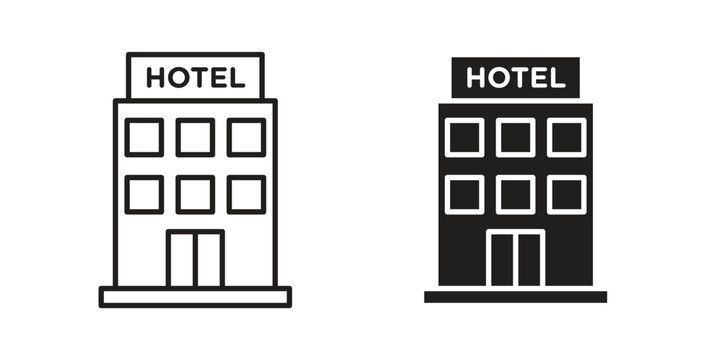 hotel icon line and filled style suitable for web and mobile application