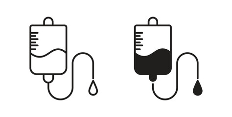 IV bag icon line and filled style suitable for web and mobile application