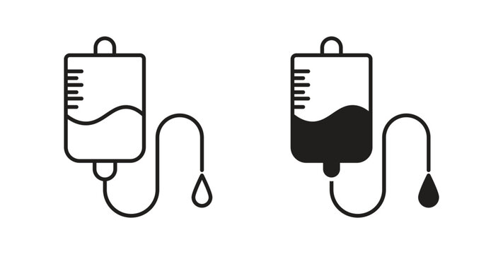IV bag icon line and filled style suitable for web and mobile application