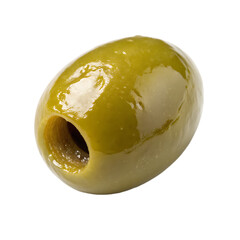 Olives on a plate isolated on a transparent background
