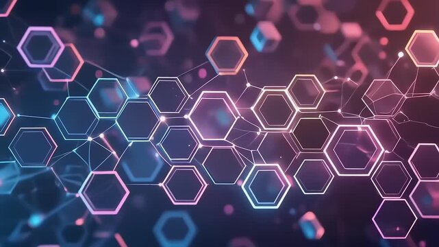Futuristic Hexagon Grid Network Background