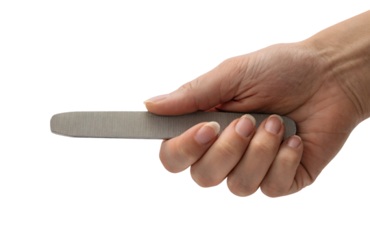 hand holding a metal file . Isolated on transparent background, png