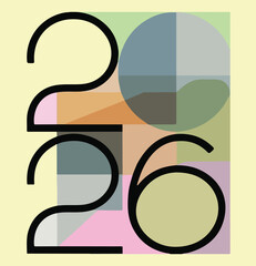 2026 typography logo vector art and illustration