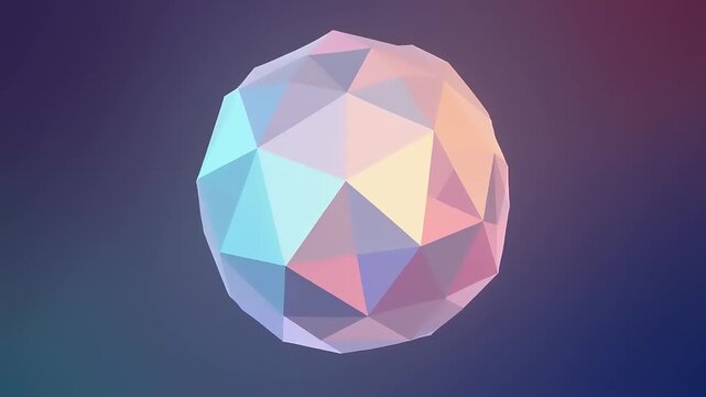 Low Poly Pastel Geometric Sphere