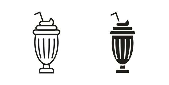 Milkshake icon line and filled style suitable for web and mobile application