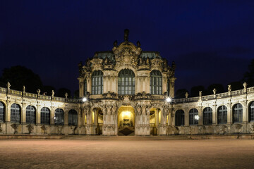 Naklejka premium Dresden, Germany. Panoramic over old city historical downtown