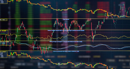 Stock market chart graph accounting display price digital marketing success background, growth maoney diagram management financial curreency exchange trade indicator buy sell index share price.