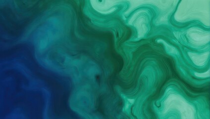 Obraz premium Abstract Fluid Art - Swirling Green and Blue Tones.