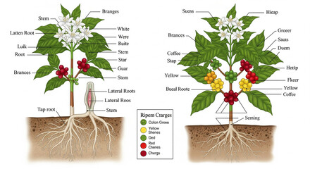 green tree with roots