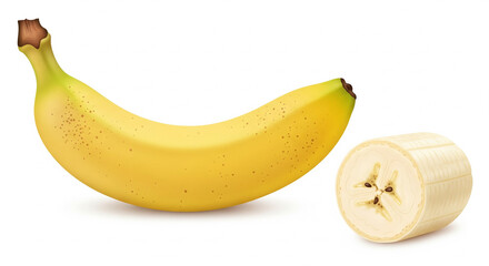 banana on white background