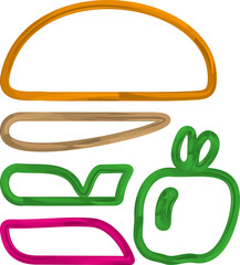 Abstract Sandwich Stack with Leaf Shapes