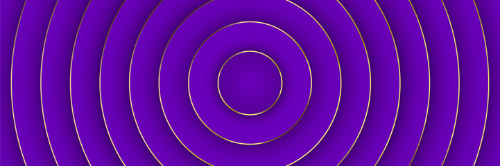 Obraz premium luxury abstract design showing purple concentric layers accented with a smooth golden ring