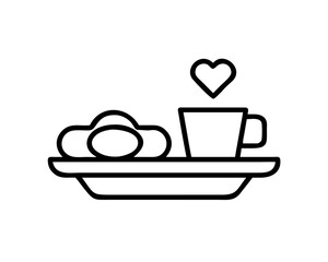 Breakfast tray with eggs and coffee