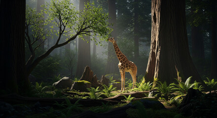 giraffe in the forest