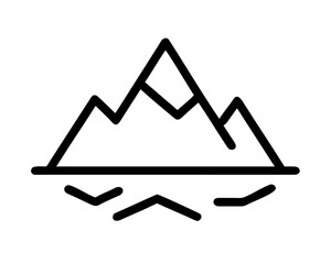 Minimalist mountain range icon with water
