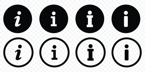 information info signs. Info symbol flat style. Info icons set. Information icon on isolated on white background.