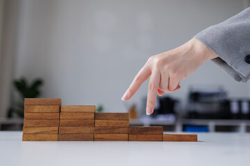 Franchise marketing system in global business network and brand building. Franchise business wooden...