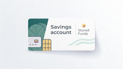 Savings Account Card Design With Banking Financial Details