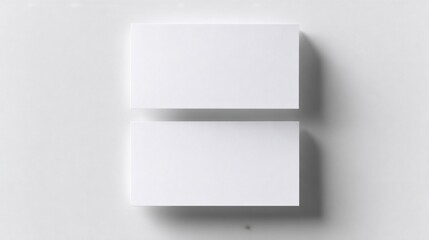Two blank business cards are placed on a textured white surface, showcasing a minimalist design with ample negative space.