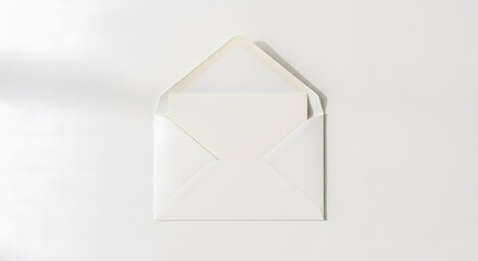 White Envelope with Blank New Year Greeting Card