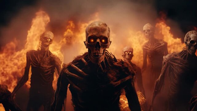 Fiery Skeleton Army