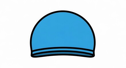 Close-up view of a blue beanie on a white background