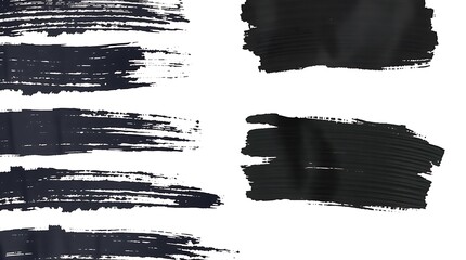 Dramatic black brushstrokes for impactful designs, create bold statements with these versatile paint textures perfect for backgrounds and creative projects