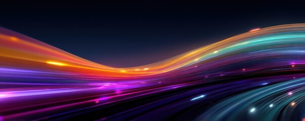 Abstract colorful light trails in motion create a dynamic futuristic background for visuals