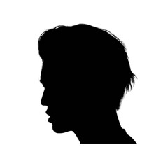 Black silhouette of man, handsome young guy vector illustration