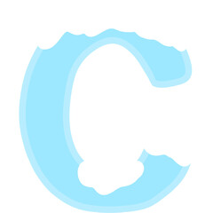 Snowy Letter C Clipart