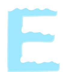 Snowy Letter E Clipart