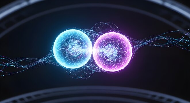 Ultra-Realistic Visualization of Quantum Qubit Entanglement | Futuristic Science Illustration