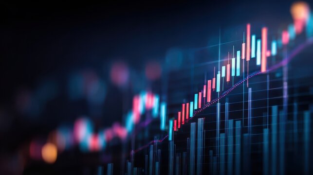 Stunning photo of business finance chart of digital profit global stock market and investment economy financial banking data graph.