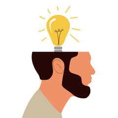 Problem solving concept. Man is solving problems. Solve, Build, Invent. Creative idea. Vector illustration.
