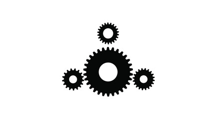 Black gears, a symbol of mechanics and engineering