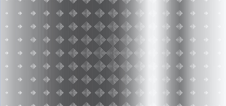 Shiny metallic geometric pattern, gradient squares background for packaging, wrapping, textile, upholstery, UI, branding. Steel Metal textures for tech industry and decor. Vector illustration
