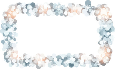 Abstract bokeh lights frame isolated on white background