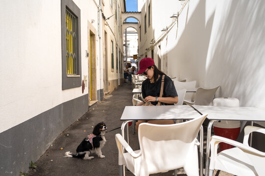 Charming alleyway dining spot in Tavira, Portugal