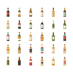bottle icon set. packaging bottle vector