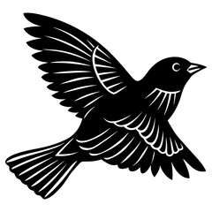 &ldquo;Robin Bird Flying Silhouette &ndash; Minimal Vector Illustration&rdquo;