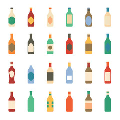bottle icon set. packaging bottle vector